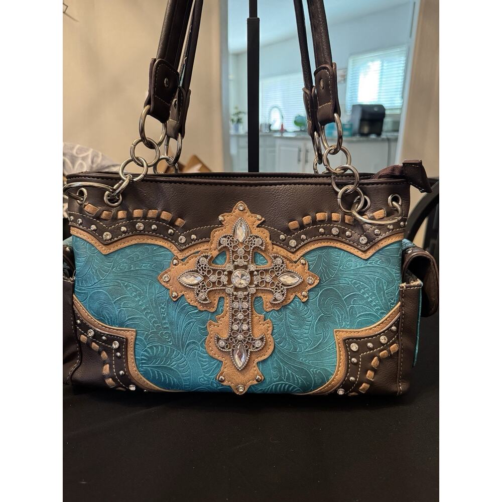 Beautiful New Western Purse And Wallet Set - Picture 3 of 16
